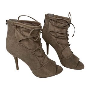 G.I.L.I Women's Lace-Up Ankle Boots Peep Toe‎ Sz 8